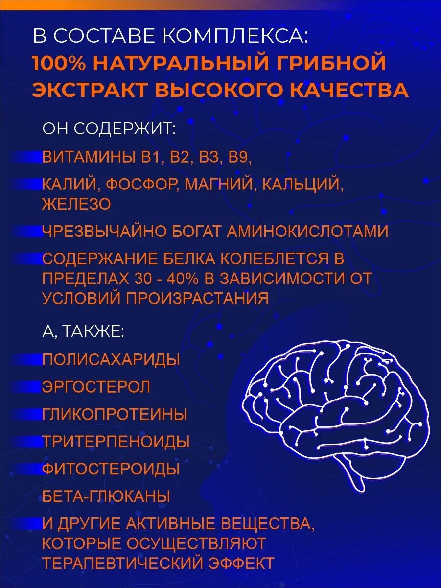 Ежовик гребенчатый экстракт в капсулах (45/90 шт) Lions Mane