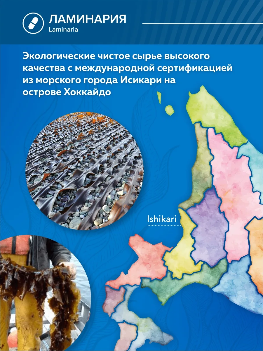 Ламинария сушеная пищевая японская экстракт в капсулах (45/90 капсул)