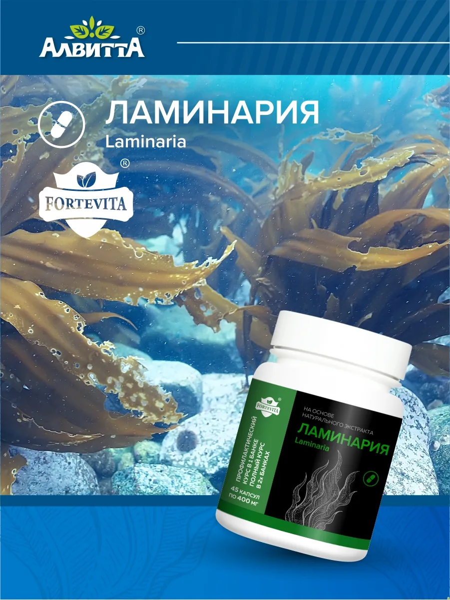 Ламинария сушеная пищевая японская экстракт в капсулах (45/90 капсул)