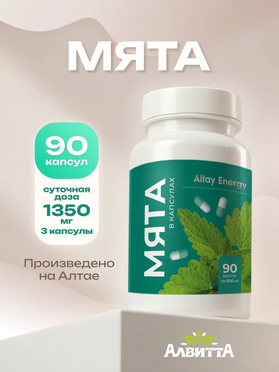 Мята сушеная в капсулах (90 капсул)