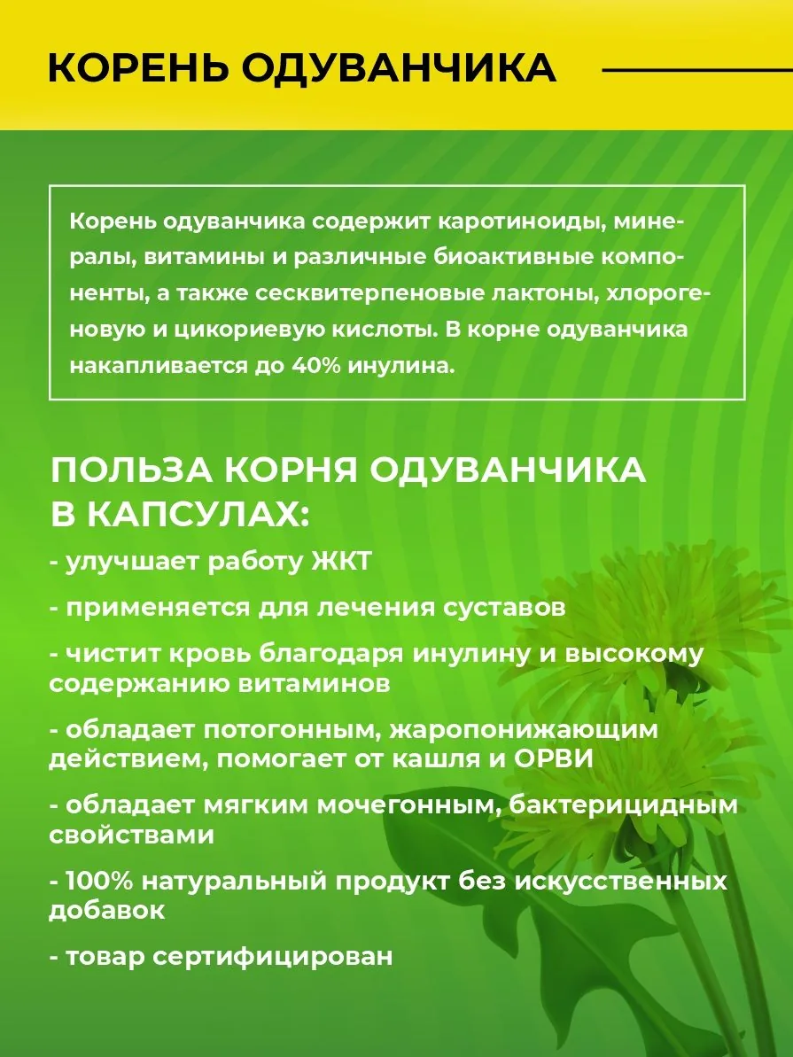 Корень одуванчика (90 капсул)