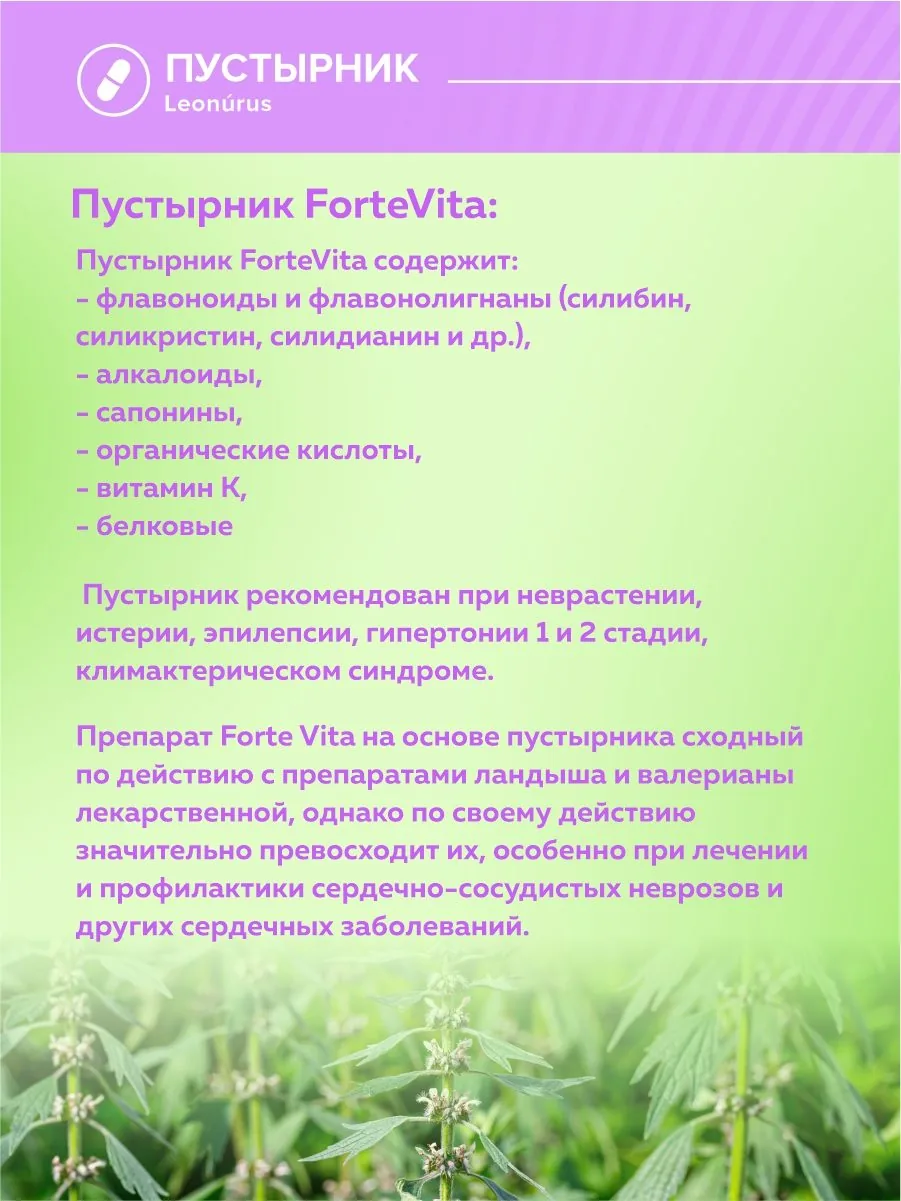 Пустырник экстракт в капсулах (60 капсул)