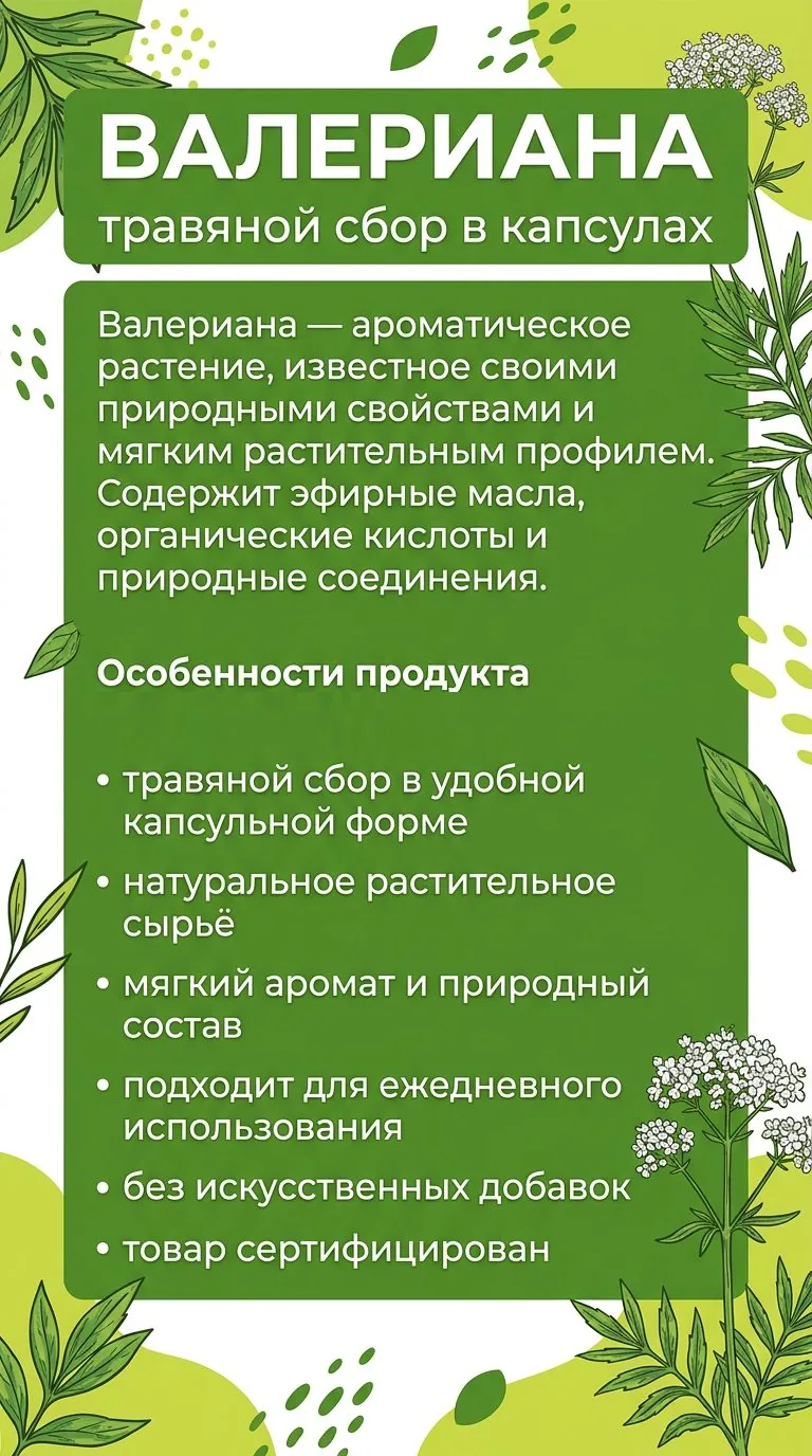 Валериана алтайская корень 90 капсул Ароматная